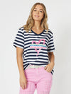 Threadz 'Heart Stripe T-shirt' - Navy/White