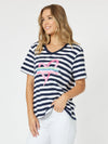 Threadz 'Heart Stripe T-shirt' - Navy/White