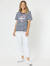 Threadz 'Heart Stripe T-shirt' - Navy/White