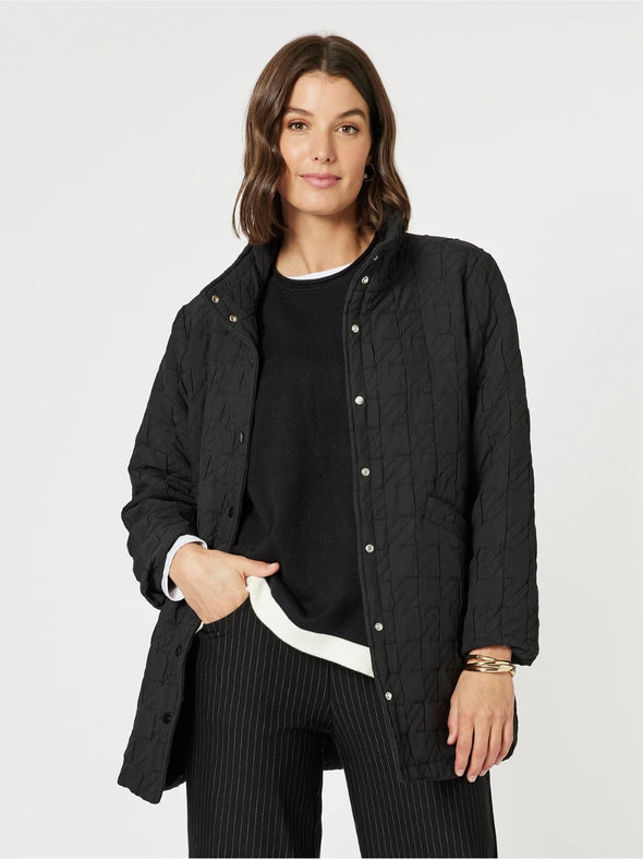 Clarity 'Monet Quilted Jacket' - Black