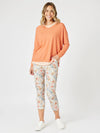Threadz 'Layla  Floral Print Pant'- Natural Floral