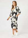 Clarity 'Barcelona Dress Floral Print' - Black/Natural