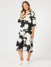 Clarity 'Barcelona Dress Floral Print' - Black/Natural