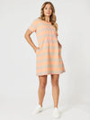 Threadz 'Love & Kisses Stripe Dress' - Mango Natural