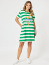 Threadz 'Heart Dress' - Elm White Stripe