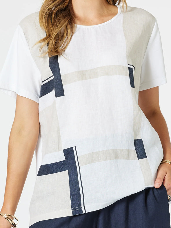 Clarity 'Top Geometric' - White Navy