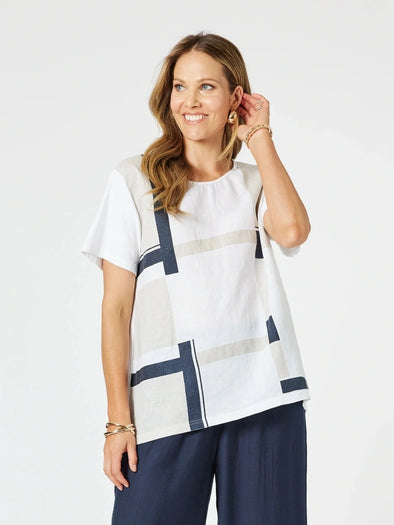 Clarity 'Top Geometric' - White Navy