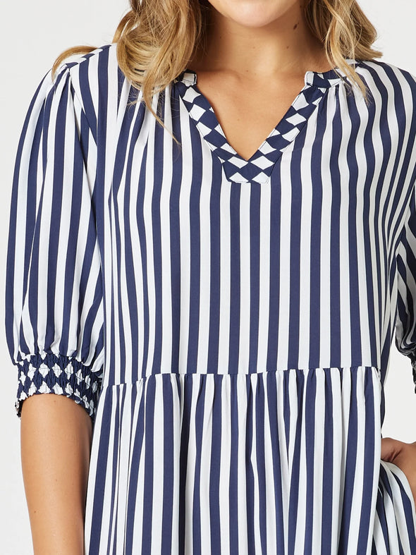 Threadz 'Harlequin Dress' - Navy/White Stripe