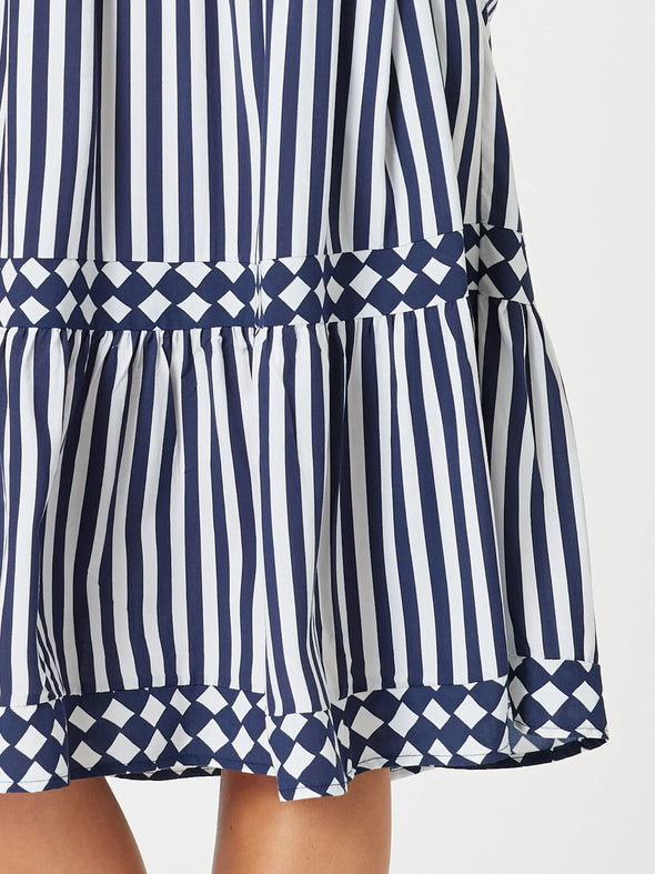 Threadz 'Harlequin Dress' - Navy/White Stripe