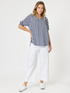 Threadz 'Harlequin Stripe Top' - Navy White Stripe