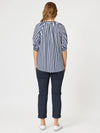 Threadz 'Harlequin Stripe Top' - Navy White Stripe