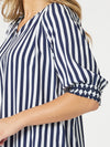 Threadz 'Harlequin Stripe Top' - Navy White Stripe