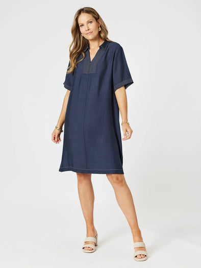 Clarity 'Dress Top Stitch Detail' - Navy