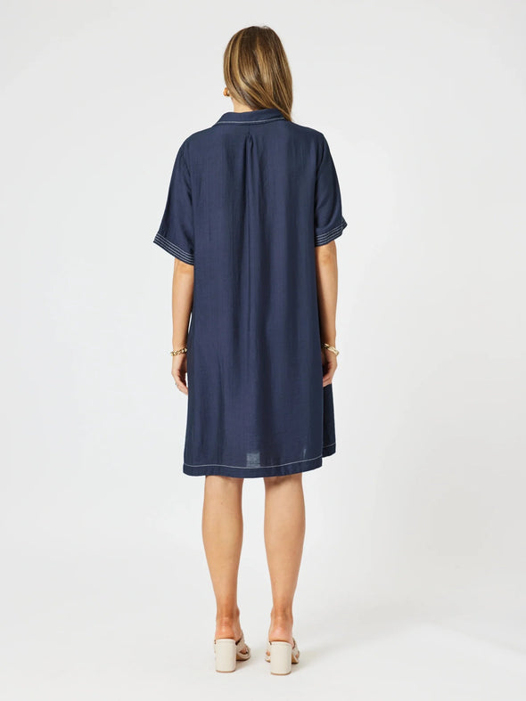 Clarity 'Dress Top Stitch Detail' - Navy