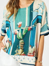 Clarity 'Tulum Print Shell Top' - Blue Multi
