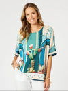 Clarity 'Tulum Print Shell Top' - Blue Multi