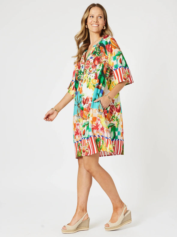 Clarity 'Positano Dress' - Orange Multi