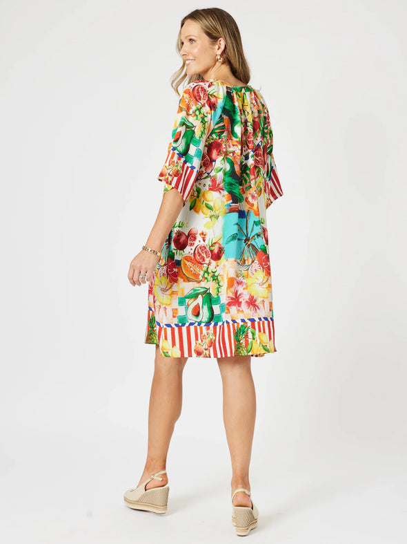 Clarity 'Positano Dress' - Orange Multi