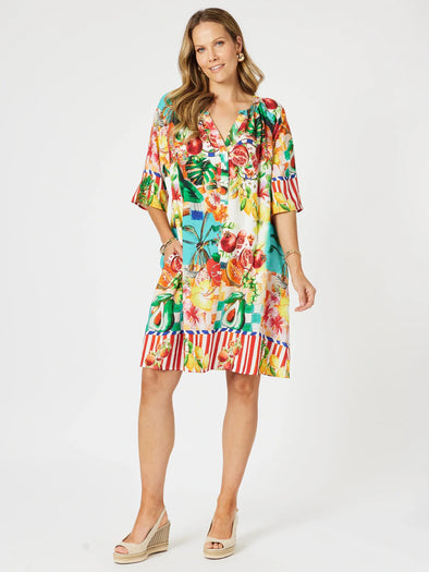 Clarity 'Positano Dress' - Orange Multi