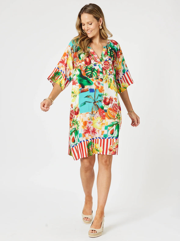 Clarity 'Positano Dress' - Orange Multi