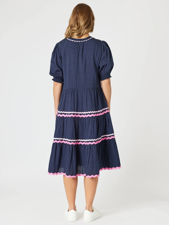 Threadz 'Ric Rac Dress' - Navy