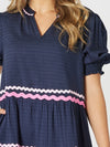 Threadz 'Ric Rac Dress' - Navy
