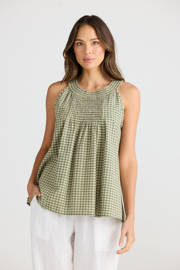 The Shanty 'Lopez Top' - Sage Check