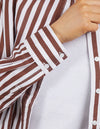 Foxwood 'Sunday Shirt' - Chocolate/White Stripe