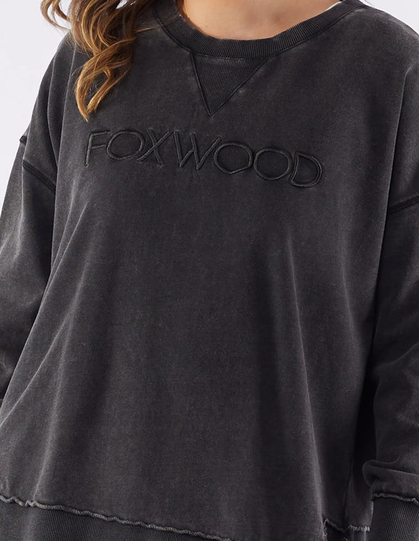 Foxwood 'Washed Simplified Crew'  - Washed Black