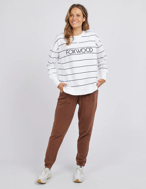 Foxwood 'Simplified Stripe Crew' - White-Navy