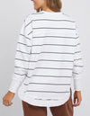 Foxwood 'Simplified Stripe Crew' - White-Navy