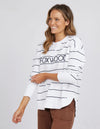 Foxwood 'Simplified Stripe Crew' - White-Navy