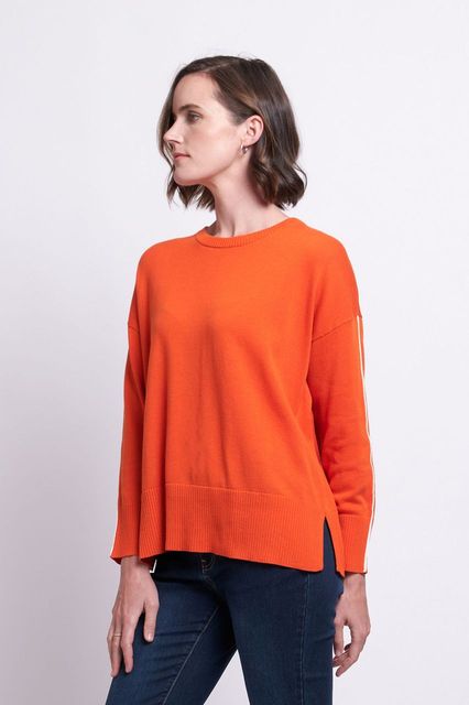 Foil '7693 Pied Piper Sweater' - Tangerine White