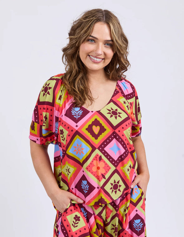 ELM 'Rhode Top'- Geo Print