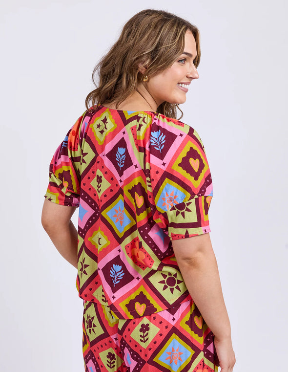 ELM 'Rhode Top'- Geo Print