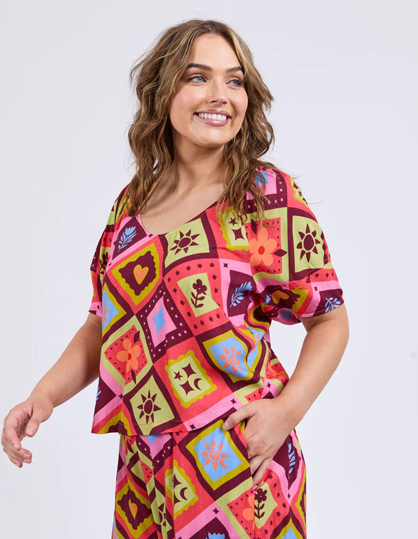 ELM 'Rhode Top'- Geo Print
