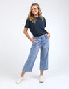 ELM 'Sidney Cropped Wide Leg Jean' - Light Blue Wash