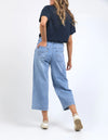 ELM 'Sidney Cropped Wide Leg Jean' - Light Blue Wash