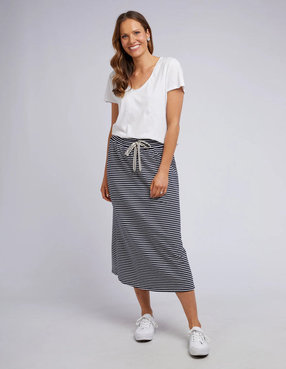 ELM - 'Travel Skirt' - Navy White Stripe