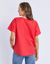 ELM 'Curtis Woven Tee' - Cayenne Red