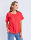 ELM 'Curtis Woven Tee' - Cayenne Red