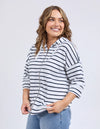 ELM 'Beach Hoodie' - White/Navy Stripe