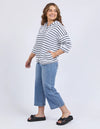 ELM 'Beach Hoodie' - White/Navy Stripe