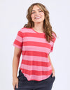 ELM 'Spritz Tee Striped' - Cayene Rose Stripe