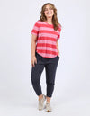 ELM 'Spritz Tee Striped' - Cayene Rose Stripe