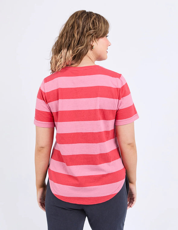 ELM 'Spritz Tee Striped' - Cayene Rose Stripe