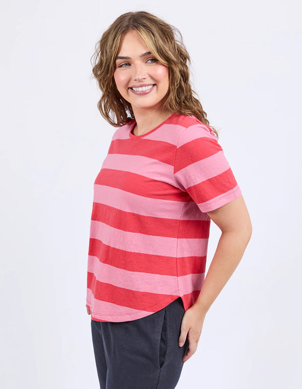 ELM 'Spritz Tee Striped' - Cayene Rose Stripe