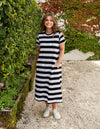 ELM 'Adira Dress' - Black/White Stripe
