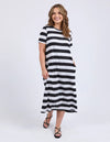 ELM 'Adira Dress' - Black/White Stripe