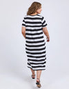 ELM 'Adira Dress' - Black/White Stripe